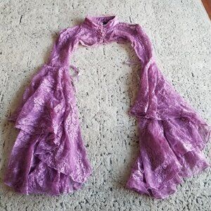 Widow lace shrug mauve